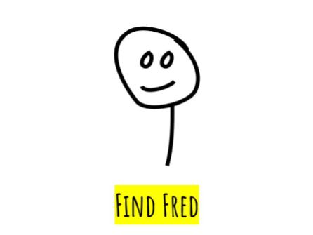 It's easy to find a smiling Fred in this image: there's no visual noise.